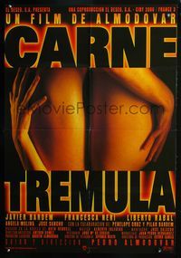 3o168 LIVE FLESH Spanish movie poster '97 Pedro Almodovar, Carne Tremula, sexiest close up image!