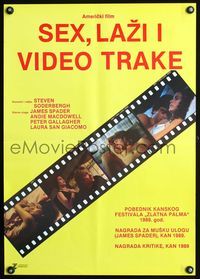 3o145 SEX, LIES, & VIDEOTAPE Yugoslavian poster '89 James Spader, Andie MacDowell, Steven Soderbergh