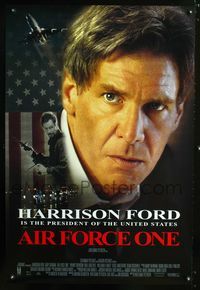 3p032 AIR FORCE ONE DS int'l one-sheet poster '97 close-up of President Harrison Ford, Gary Oldman!