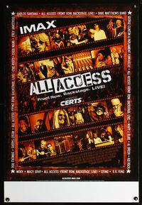 3p037 ALL ACCESS DS one-sheet poster '01 IMAX music concert documentary, cool images of musicians!
