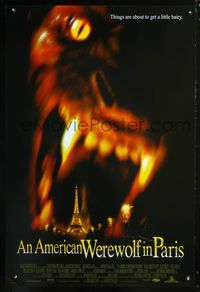 3p042 AMERICAN WEREWOLF IN PARIS int'l 1sh '97 horror image of giant werewolf behind Eiffel Tower!