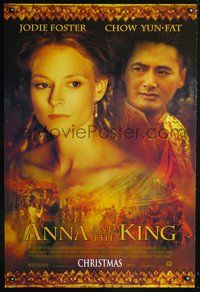 3p052 ANNA & THE KING style A advance one-sheet '99 great image of Jodie Foster & Chow Yun-Fat!