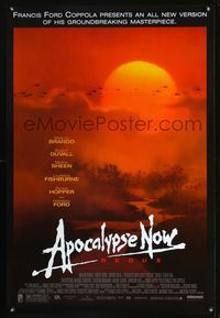 3p057 APOCALYPSE NOW one-sheet R01 Francis Ford Coppola, cool image of helicopters over sunset!