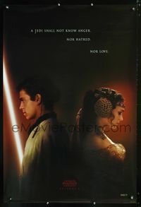 3p010 ATTACK OF THE CLONES teaser style A 1sheet '02 Star Wars, Hayden Christensen, Natalie Portman!