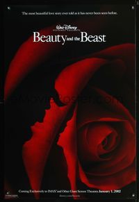 3p084 BEAUTY & THE BEAST DS advance one-sheet R02 Disney classic, really cool different rose art!