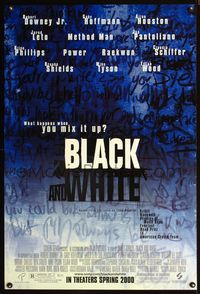 3p096 BLACK & WHITE DS advance one-sheet '00 Robert Downey Jr., Method Man, cool graffiti design!