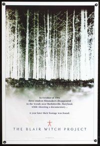 3p101 BLAIR WITCH PROJECT commercial poster '99 horror cult classic, cool negative image of forest!