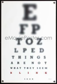 3p102 BLINK DS teaser style A one-sheet poster '94 Michael Apted, really cool eye chart design!