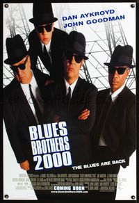 3p106 BLUES BROTHERS 2000 DS advance one-sheet poster '98 cool image of Dan Aykroyd & John Goodman!