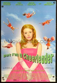 3p130 BUT I'M A CHEERLEADER one-sheet movie poster '99 close-up of Natasha Lyonne in pink dress!