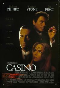 3p134 CASINO int'l 1sh '95 Martin Scorsese, Robert De Niro, Joe Pesci holds snake-eyes, Sharon Stone