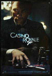 3p136 CASINO ROYALE DS teaser int'l one-sheet '06 cool image of Daniel Craig playing poker as Bond!