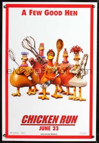 3p151 CHICKEN RUN DS teaser good hen style one-sheet poster '00 Peter Lord & Nick Park claymation!
