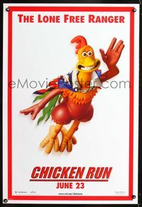 3p152 CHICKEN RUN DS teaser lone free ranger style one-sheet '00 Peter Lord & Nick Park claymation!
