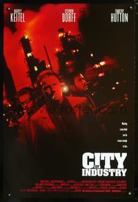 3p160 CITY OF INDUSTRY 1sheet '97 Harvey Keitel, Stephen Dorff, Timothy Hutton, industrial skyline!