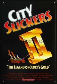 3p162 CITY SLICKERS 2 DS advance 1sh '94 Billy Crystal, wacky cartoon art of cowboys roping title!