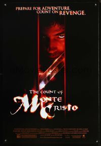 3p178 COUNT OF MONTE CRISTO DS one-sheet '02 cool close-up of Jim Caviezel, Alexandre Dumas pere!