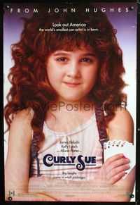 3p186 CURLY SUE DS one-sheet poster '91 John Hughes, close-up of young con artist Alisan Porter!