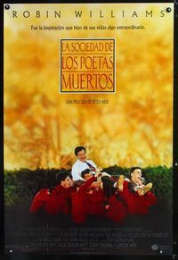 3p194 DEAD POETS SOCIETY Spanish/U.S. 1sheet '89 inspirational school teacher Robin Williams, Peter Weir
