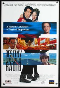 3p201 DESTINY TURNS ON THE RADIO one-sheet '95 Dylan McDermott, Quentin Tarantino, James Belushi!