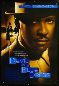 3p203 DEVIL IN A BLUE DRESS DS one-sheet '95 great close-up image of Denzel Washington in suit!