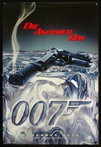 3p209 DIE ANOTHER DAY ice style teaser DS 1sh '02 Pierce Brosnan as James Bond, cool image of gun melting ice