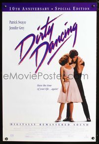 3p217 DIRTY DANCING DS 1sheet R97 classic image of Patrick Swayze & Jennifer Grey in sexy embrace!
