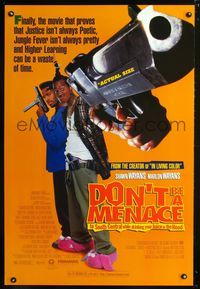 3p220 DON'T BE A MENACE one-sheet poster '96 wacky image of Wayans brothers w/huge Desert Eagle!