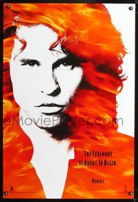 3p221 DOORS DS teaser 1sheet '90 cool image of Val Kilmer as Jim Morrison, directed by Oliver Stone!