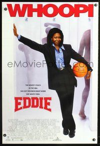3p229 EDDIE DS one-sheet movie poster '96 Whoopi Goldberg as coach of the New York Knicks!