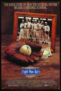 3p233 EIGHT MEN OUT one-sheet movie poster '88 John Sayles, great image of baseball in glove!
