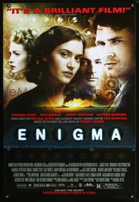 3p241 ENIGMA DS one-sheet poster '01 Michael Apted, Dougray Scott, Kate Winslet, Jeremy Northam