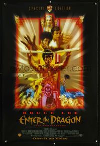 3p242 ENTER THE DRAGON video 1sheet '98 Bruce Lee kung fu classic, the movie that made him a legend!