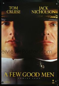 3p260 FEW GOOD MEN DS teaser one-sheet poster '92 best close up of Tom Cruise & Jack Nicholson!
