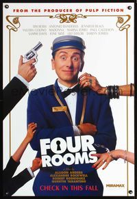 3p276 FOUR ROOMS advance one-sheet movie poster '95 Quentin Tarantino, Tim Roth as hapless bellhop!