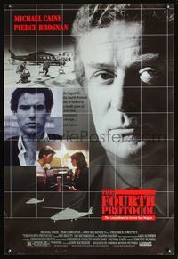 3p278 FOURTH PROTOCOL one-sheet movie poster '87 cool portraits of Pierce Brosnan, Michael Caine