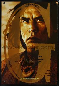 3p293 GERONIMO teaser one-sheet '93 Walter Hill, great close-up image of Native American Wes Studi!