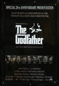 3p307 GODFATHER foil heavy stock 1sh R97 Marlon Brando, Pacino, Francis Ford Coppola crime classic!