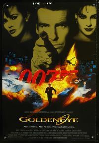 3p312 GOLDENEYE DS one-sheet movie poster '95 Pierce Brosnan as secret agent James Bond 007!