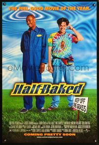 3p329 HALF BAKED DS advance one-sheet poster '97 stoners Dave Chappelle & Jim Breuer, cool design!