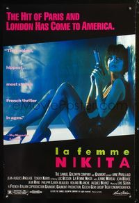 3p420 LA FEMME NIKITA one-sheet poster '90 Luc Besson, great image of sexy assassin Anne Parillaud!
