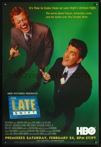 3p424 LATE SHIFT TV advance one-sheet '96 Kathy Bates, wacky image of Late Night impersonators!