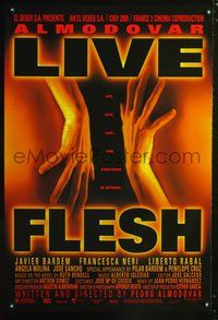 3p438 LIVE FLESH DS one-sheet poster '97 Pedro Almodovar, Carne Tremula, sexiest close up image!