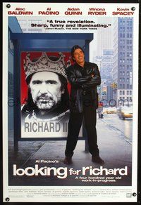 3p440 LOOKING FOR RICHARD one-sheet '96 great images of Al Pacino, William Shakespeare, documentary!