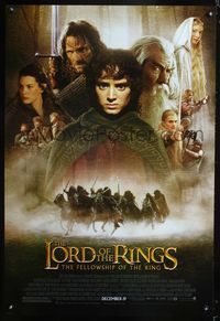 3p444 LORD OF THE RINGS: THE FELLOWSHIP OF THE RING advance 1sheet '01 cool image of Frodo & cast!