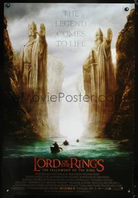 3p442 LORD OF THE RINGS: THE FELLOWSHIP OF THE RING advance 1sheet '01 great image of giant statues!