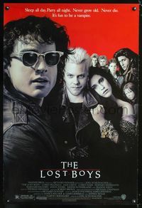 3p448 LOST BOYS one-sheet poster '87 Kiefer Sutherland, teen vampires, directed by Joel Schumacher!