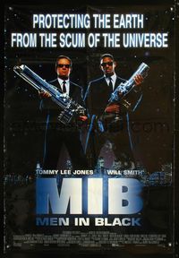 3p477 MEN IN BLACK DS int'l one-sheet movie poster '97 Will Smith & Tommy Lee Jones with huge guns!