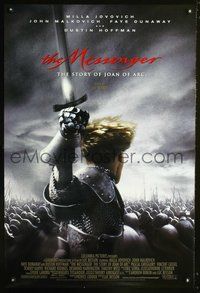 3p479 MESSENGER DS int'l one-sheet '99 Luc Besson, cool image of Milla Jovovich as Joan of Arc!