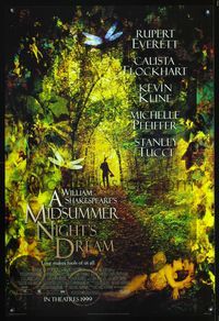 3p481 MIDSUMMER NIGHT'S DREAM DS advance style A one-sheet poster '99 Kevin Kline, Michelle Pfeiffer